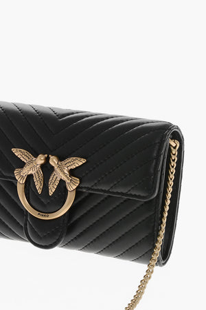 Quilted Leather Bag with Gold-Effect Chain