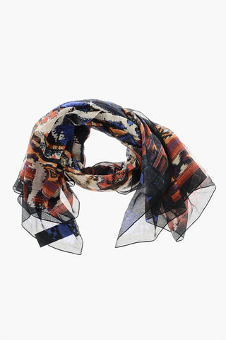 Patterned Cotton and Silk Scarf