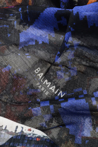 Patterned Cotton and Silk Scarf
