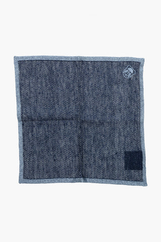 Linen And Silk Pocket Square With Contrasting Border