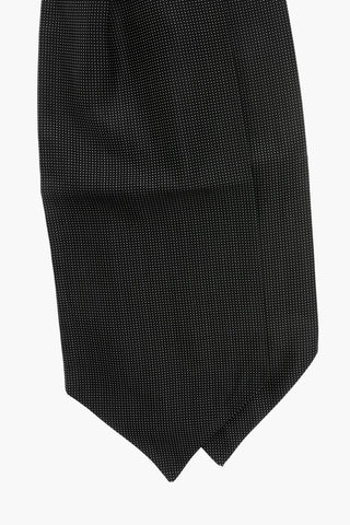 Silk Ascot Tie with Micro Polka Dots