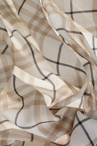 Kaschmirschal mit Karomuster und Fransen