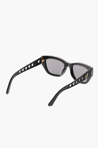 Solid-Color Cat-Eye Sunglasses VERY DIOR with Cannage Detail on Temples