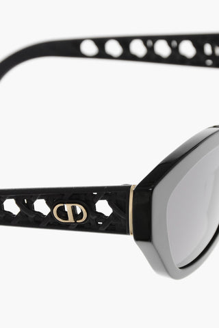 Solid-Color Cat-Eye Sunglasses VERY DIOR with Cannage Detail on Temples