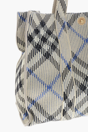 Maxi Checked Fabric Tote Bag