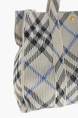 Maxi Checked Fabric Tote Bag