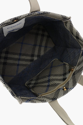 Maxi Checked Fabric Tote Bag