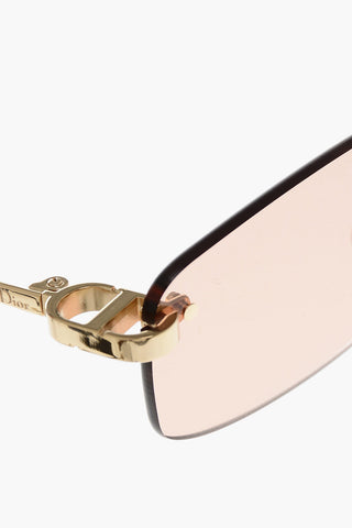 Rimless Sunglasses CDIOR S4U with Colored Lenses and Gold Metal Temples