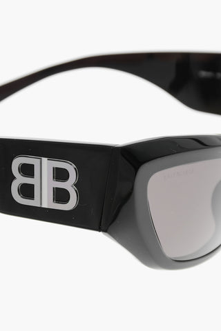 Solid-Color Butterfly Sunglasses with Contrasting Monogram