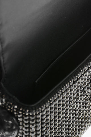 RESIDENCY CHRISTOPHER KANE Solid-Color Shoulder Bag with All-Over Crystals and Lace Details
