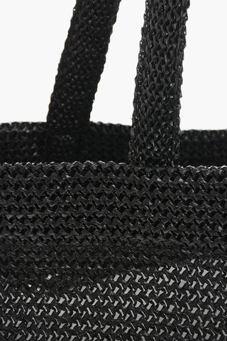 Tote Bag aus synthetischer Raphia PUNCH XL mit Ton-in-Ton-Logo