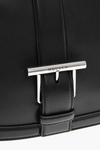 Maxi Leather Saddle Bag with Logo