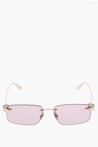 Rimless CDIOR S4U Sunglasses with Colored Lenses and Golden Metal Temples