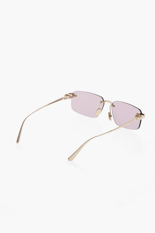 Rimless CDIOR S4U Sunglasses with Colored Lenses and Golden Metal Temples