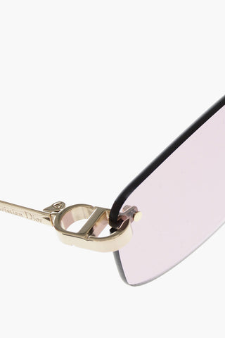 Rimless CDIOR S4U Sunglasses with Colored Lenses and Golden Metal Temples