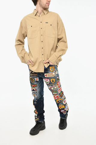 Casual Shirt with Double Chest Pocket and Monogram