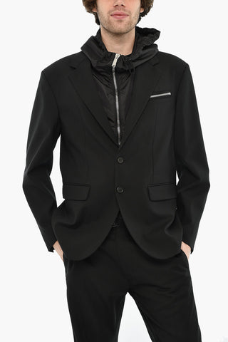 Jacke aus Schurwolle mit Kapuze