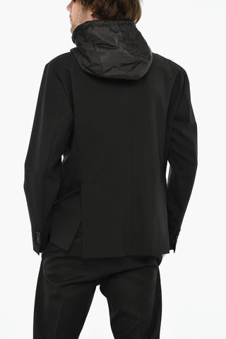 Jacke aus Schurwolle mit Kapuze