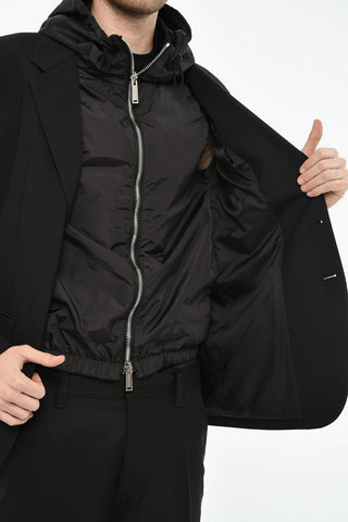 Jacke aus Schurwolle mit Kapuze