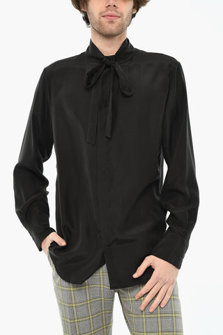 Silk Shirt With Bow Collar