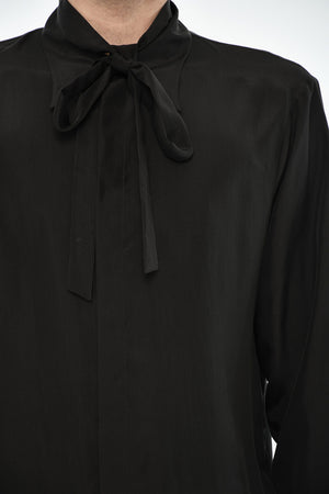 Silk Shirt With Bow Collar