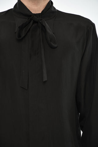 Silk Shirt With Bow Collar