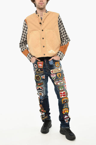 Sleeveless Jacket With Logo Buttons