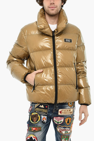 Nylon Checked Ripstop Down Jacket with Monogram