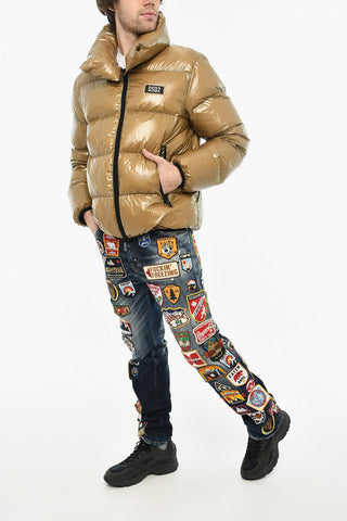Nylon Checked Ripstop Down Jacket with Monogram