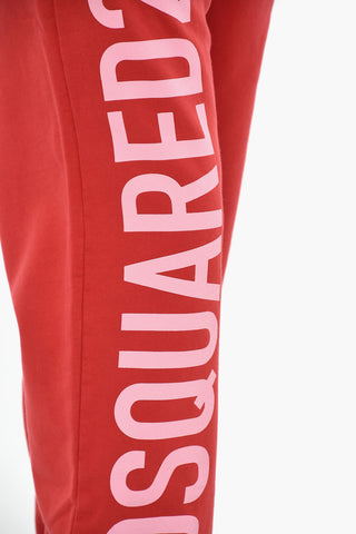 Joggers aus angerauter Baumwolle mit seitlichem Logo