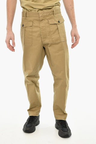 Pantaloni in Gabardina di Cotone con Tasche a Toppa