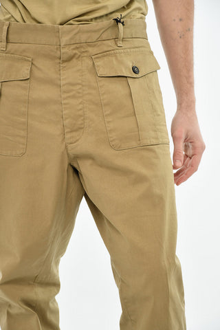Pantaloni in Gabardina di Cotone con Tasche a Toppa
