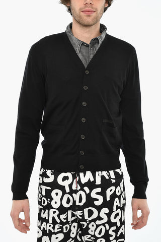Virgin Wool Cardigan with V-Neck