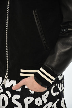 Suede Jacket with Contrast Details