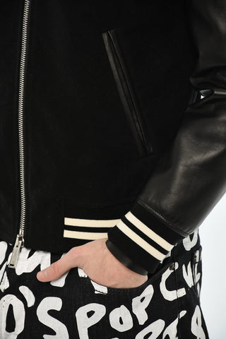 Suede Jacket with Contrast Details