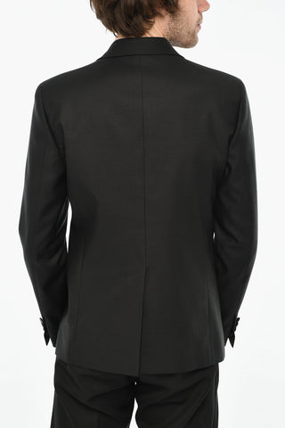 Zweiknopf-Blazer aus Schurwolle und Seide mit Pailletten