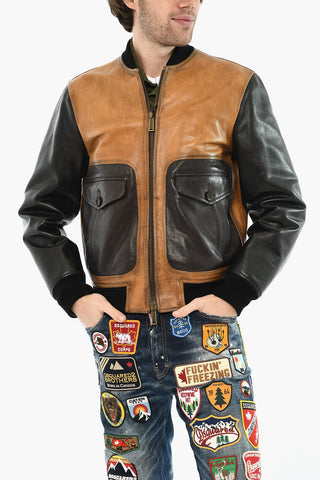 Two-Tone Hammered Leather Jacket