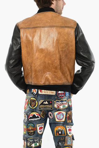 Two-Tone Hammered Leather Jacket