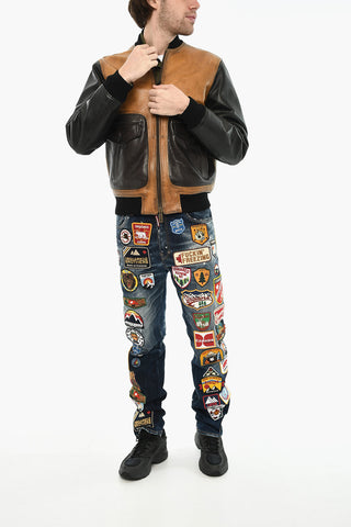 Two-Tone Hammered Leather Jacket