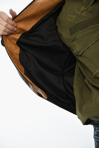 Two-Tone Hammered Leather Jacket