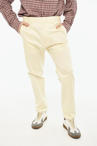 Stretch Cotton Two-Button Suit with Peak Lapel