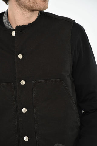 Denim-Gilet mit Logoknopf