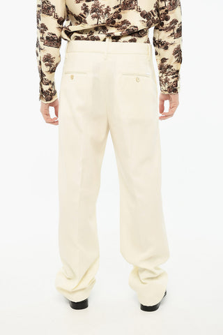 Pantaloni in Misto Lana Vergine con Abbottonatura Nascosta
