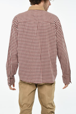 Camicia in Cotone a Quadri con Collo Italiano