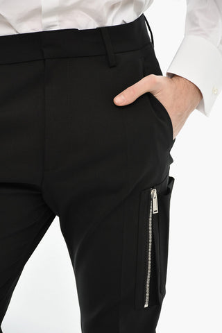 Pantaloni a Una Pince in Lana Vergine