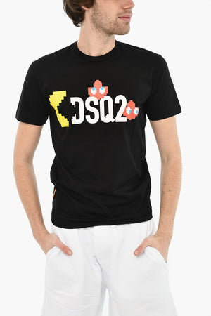 Baumwoll-T-Shirt mit Rundhalsausschnitt und Druck