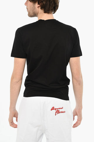 Baumwoll-T-Shirt mit Rundhalsausschnitt und Druck