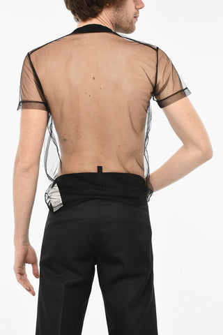 Transparenter Top mit Tüll