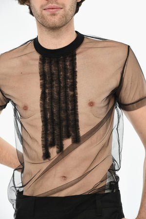 Transparenter Top mit Tüll