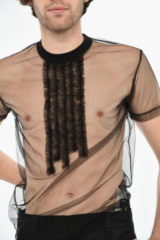 Transparenter Top mit Tüll